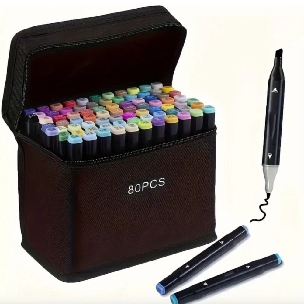 80PCS Dual Tip Art Markers Set